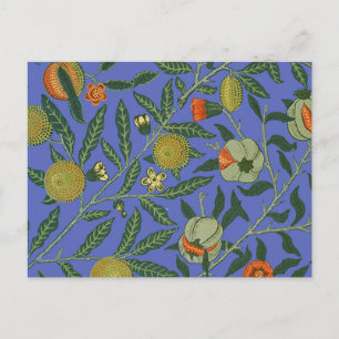 William Morris Granaatappel Blauwe Kleurrijke Beha Briefkaart