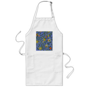 William Morris Granaatappel Blauwe Kleurrijke Beha Lang Schort