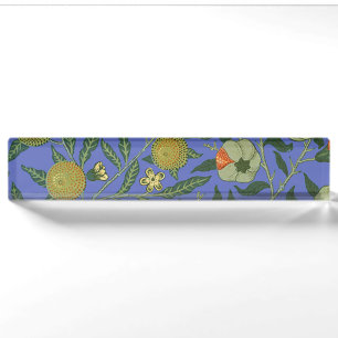William Morris Granaatappel Blauwe Kleurrijke Beha Naambordje