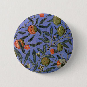 William Morris Granaatappel Blauwe Kleurrijke Beha Ronde Button 5,7 Cm