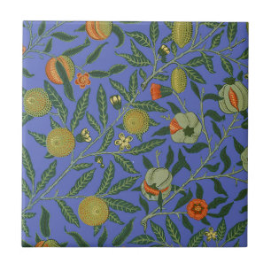 William Morris Granaatappel Blauwe Kleurrijke Beha Tegeltje