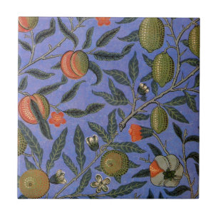 William Morris Granaatappel Blauwe Kleurrijke Beha Tegeltje