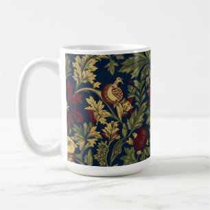 William Morris Granaatappel Bloemig Navy Patroon Koffiemok