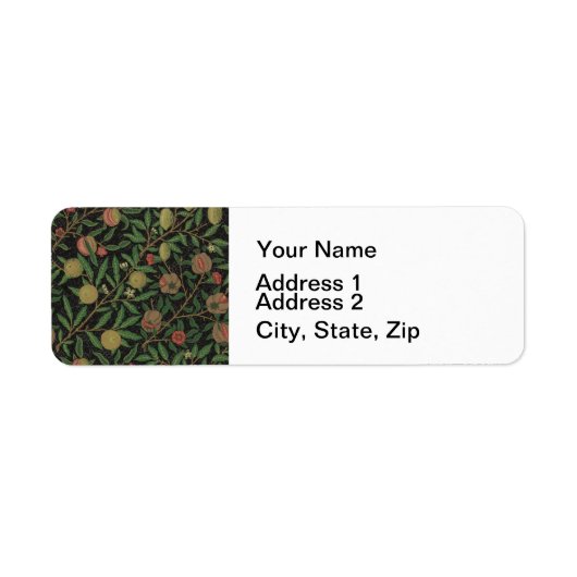 William Morris Granaatappel Classic Fruit Etiket (Voorkant)