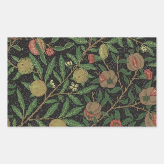 William Morris Granaatappel Classic Fruit Rechthoekige Sticker (Voorkant)