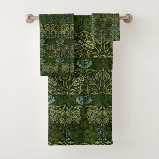 William Morris Grand Feuille vert & Fleur bleue (En situation)