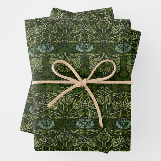 William Morris Grandes Feuilles Vertes et Fleur Bl (En situation)