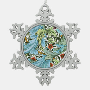 William Morris - Granville, beroemd design, Tin Sneeuwvlok Ornament