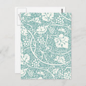 William Morris Grape Pattern Blauwgroen Turquoise Briefkaart (Voorkant / Achterkant)