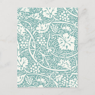 William Morris Grape Pattern Blauwgroen Turquoise Briefkaart