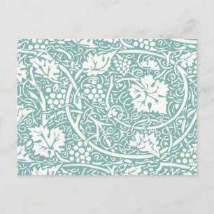 William Morris Grape Pattern Blauwgroen Turquoise Briefkaart