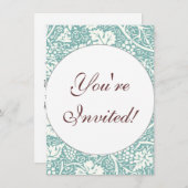 William Morris Grape Pattern Blauwgroen Turquoise Kaart (Voorkant / Achterkant)