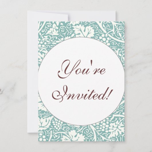 William Morris Grape Pattern Blauwgroen Turquoise Kaart (Voorkant)