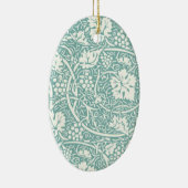 William Morris Grape Pattern Blauwgroen Turquoise Keramisch Ornament (Rechts)