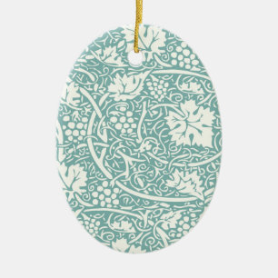 William Morris Grape Pattern Blauwgroen Turquoise Keramisch Ornament