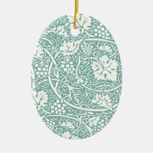 William Morris Grape Pattern Blauwgroen Turquoise Keramisch Ornament (Voorkant)