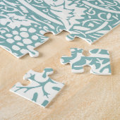 William Morris Grape Pattern Blauwgroen Turquoise Legpuzzel (Zijkant)