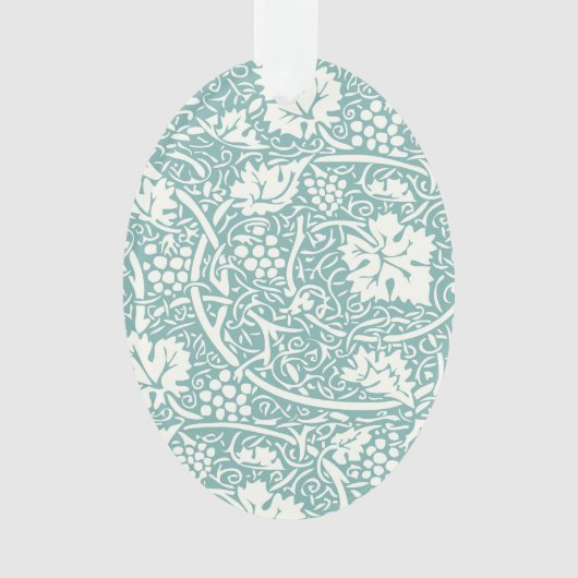William Morris Grape Pattern Blauwgroen Turquoise Ornament (voorkant)