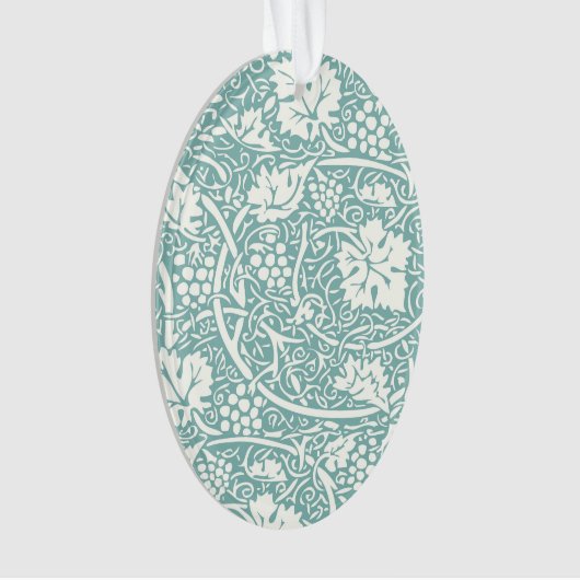 William Morris Grape Pattern Blauwgroen Turquoise Ornament (voorkant)