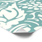William Morris Grape Pattern Blauwgroen Turquoise Perfect Poster (Hoek)