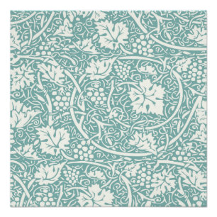William Morris Grape Pattern Blauwgroen Turquoise Perfect Poster