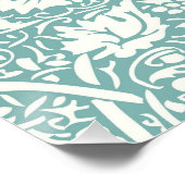 William Morris Grape Pattern Blauwgroen Turquoise Perfect Poster (Hoek)