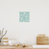 William Morris Grape Pattern Blauwgroen Turquoise Poster (Keuken)