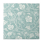 William Morris Grape Pattern Blauwgroen Turquoise Tegeltje (Voorkant)