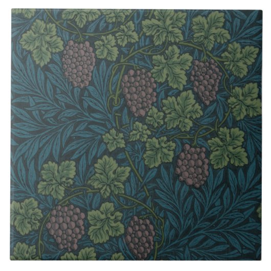 William Morris Grape Vine Pattern Tegeltje (Voorkant)