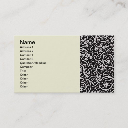 William Morris Grapevine Blad Patroon Visitekaartje (Voorkant)