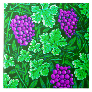 William Morris Grapevine, Paars en groen Tegeltje