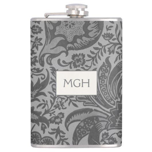 William Morris Gray Botanical Flask Heupfles (Voorkant)