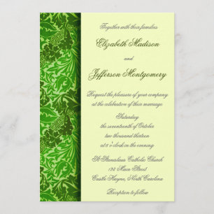 William Morris Green Feuilles Faire-part de mariag