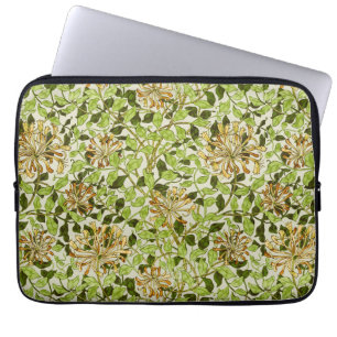 William Morris Green Lonicera Bloemige Behang Laptop Sleeve