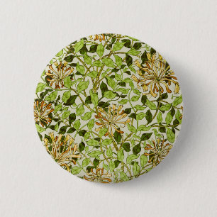 William Morris Green Lonicera Bloemige Behang Ronde Button 5,7 Cm