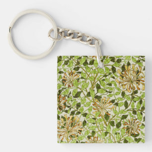 William Morris Green Lonicera Bloemige Behang Sleutelhanger