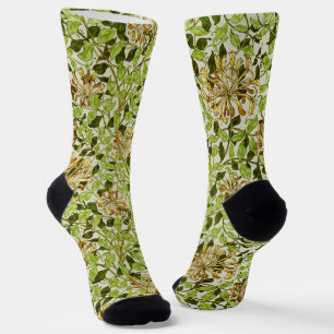 William Morris Green Lonicera Bloemige Behang Sokken