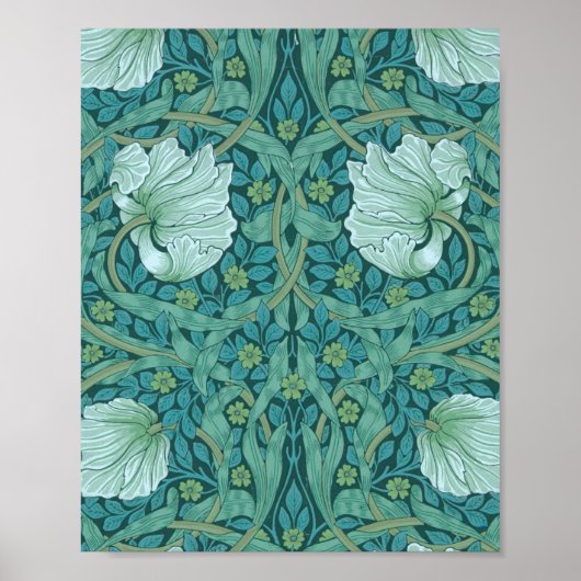 William Morris - Green Pimpernel Pattern Poster (Voorkant)