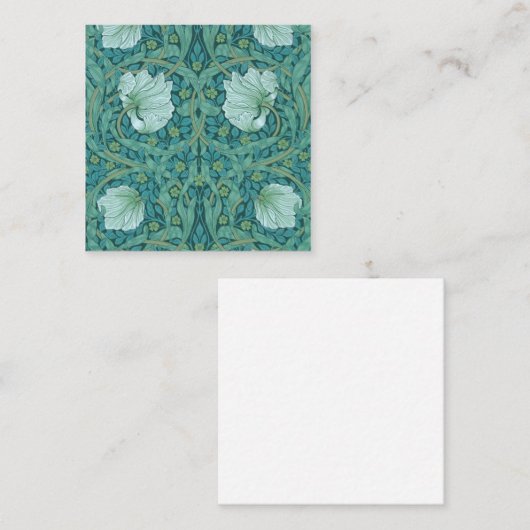 William Morris - Green Pimpernel Pattern Vierkante Visitekaartje (Voorkant / Achterkant)
