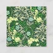 William Morris - Green Seaweed Pattern Vierkante Visitekaartje (Voorkant)