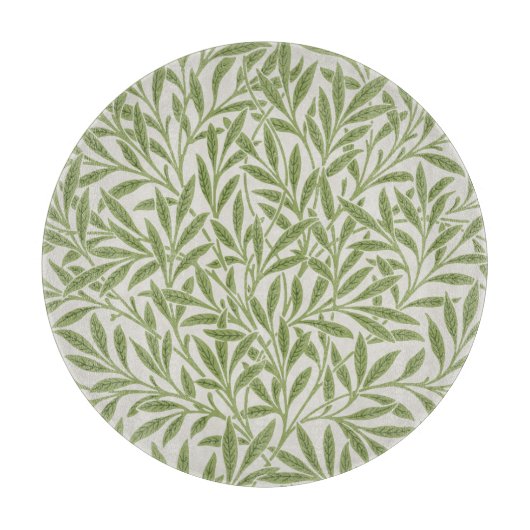 William Morris Green Willow Leaves Pattern Snijplank (Voorkant)