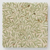 William Morris Green Willow Leaves Pattern Stenen Onderzetter (Voorkant)