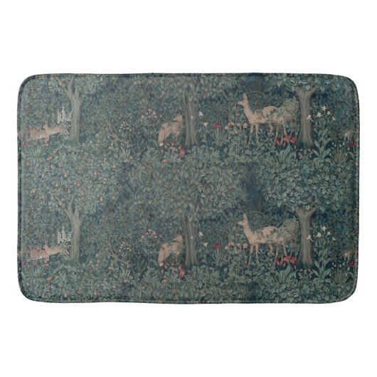 William Morris Greenery Forest Animals Badmat (Voorkant)
