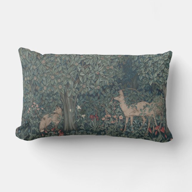  William Morris Greenery Forest Animals Buitenkussen (Voorkant)