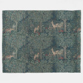  William Morris Greenery Forest Animals Fleece Deken (Voorkant (Horizontaal))