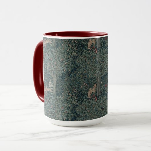  William Morris Greenery Forest Animals Mok (Voorkant links)
