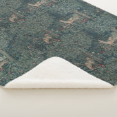 William Morris Greenery Forest Animals Sherpa Deken (3/4)