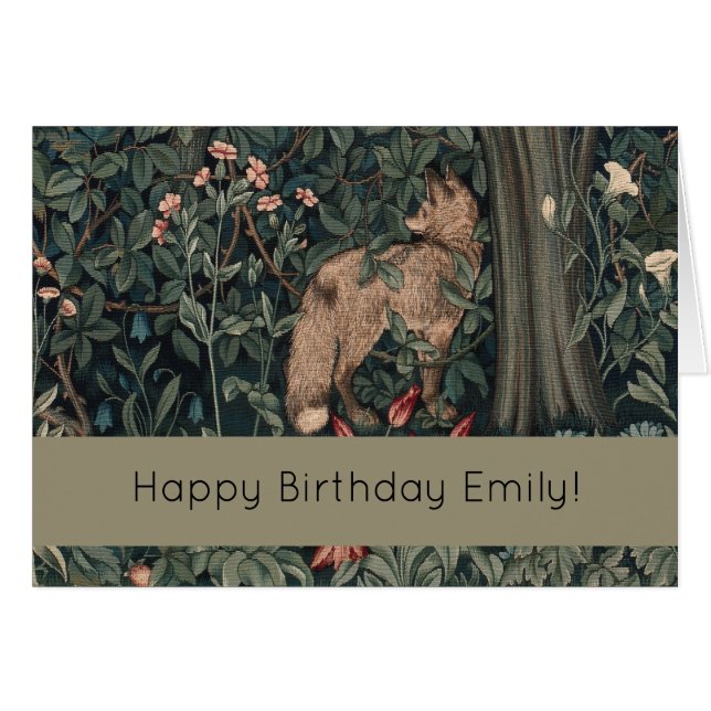 William Morris Greenery Fox Wildlife (Voorkant Horizontaal)