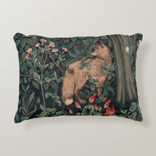 William Morris Greenery Fox Wildlife Accent Kussen