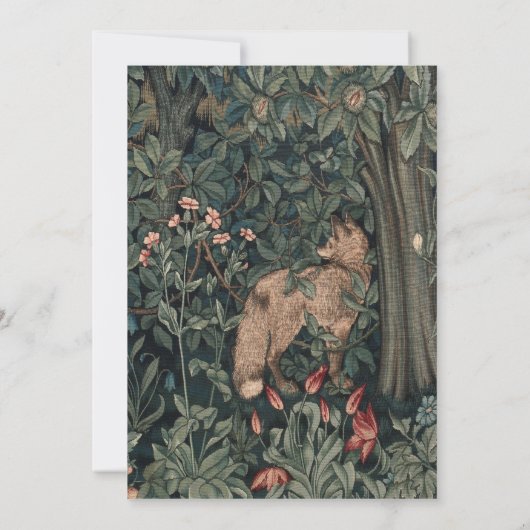 William Morris Greenery Fox Wildlife Kaart (Achterkant)